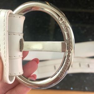 Dolce & Gabbana white leather belt